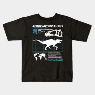 Acrocanthosaurus Fact Sheet Kids T-Shirt